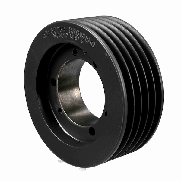 5 Groove Cast Iron Bushed Bore Multiple Sheave, 53V600SK